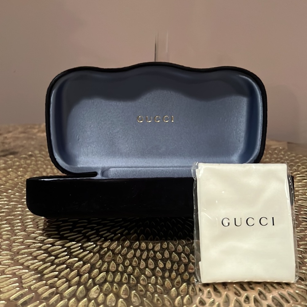Gucci Glasses/Sunglasses Case + Lens Cloth